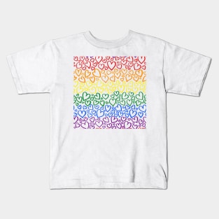 Gay Pride Hearts Pattern Kids T-Shirt